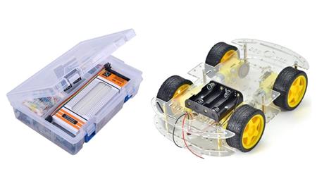 Kit para microcontrolador- Uno R3 Starter + Chasis Robot 4WD Motores   COMBO2715