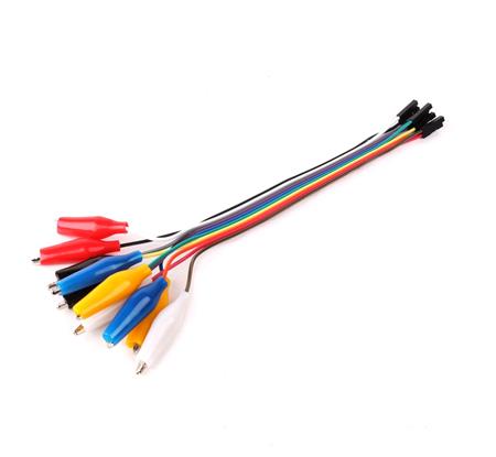 Kit 10 Cables Dupont Hembra a Ficha Cocodrilo 20cm